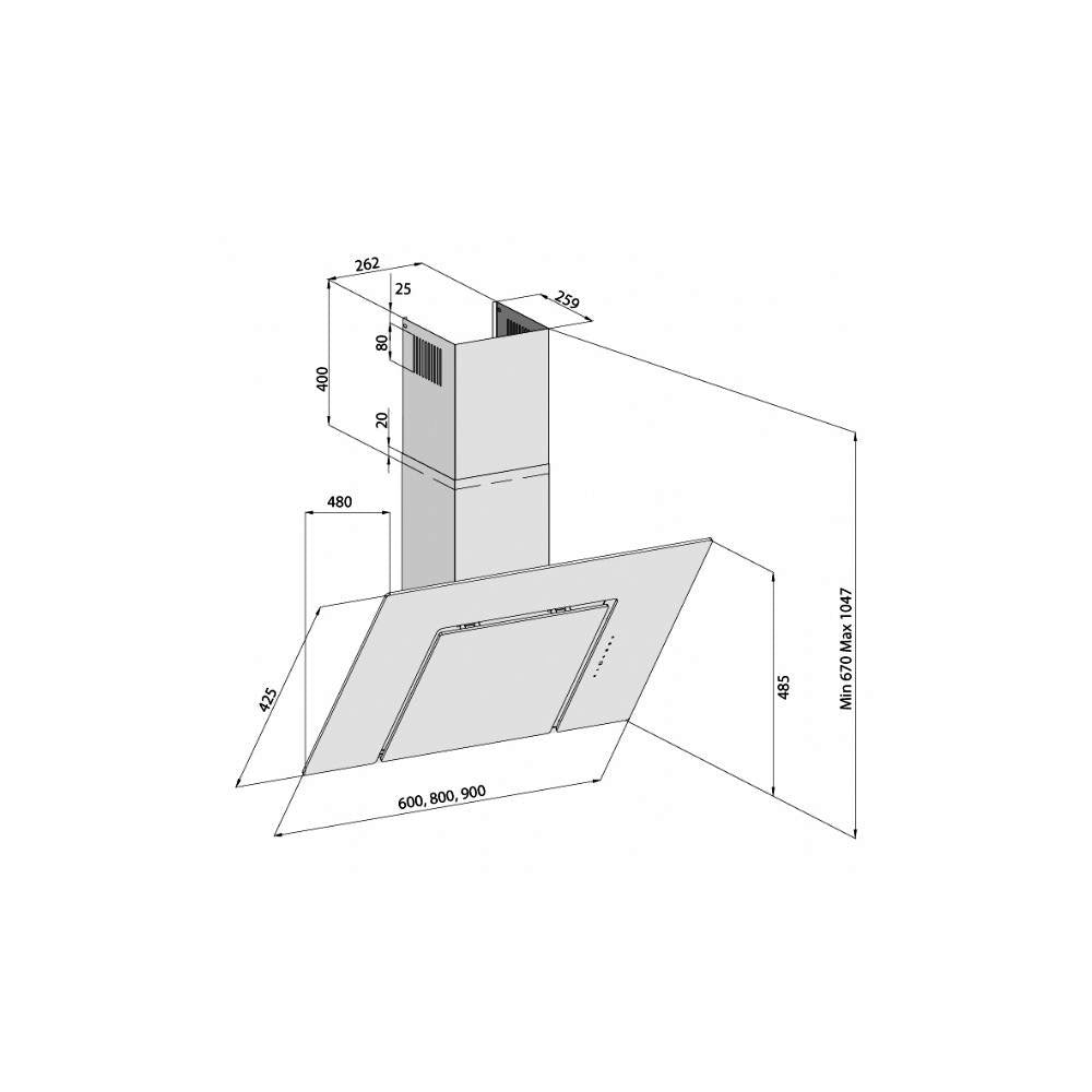 Hota Decorativa SQUARE Sticla Gri 3423