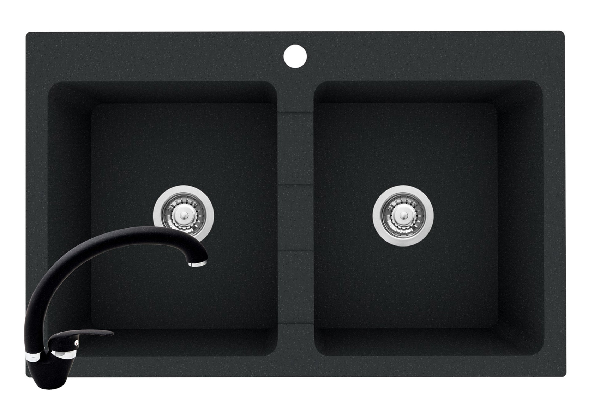 Set chiuveta granit SPARTA 2B & baterie OSSIA - Black