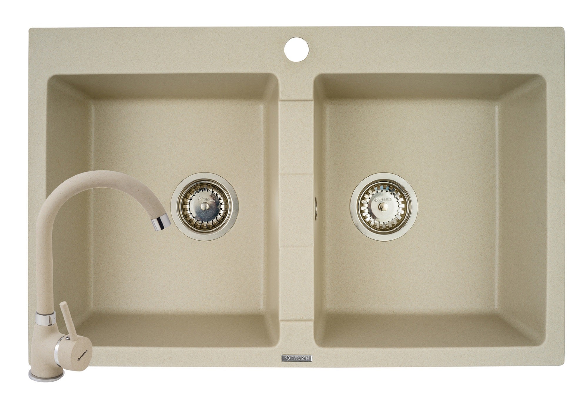 Set chiuveta granit SPARTA 2B & baterie BELLO - Beige