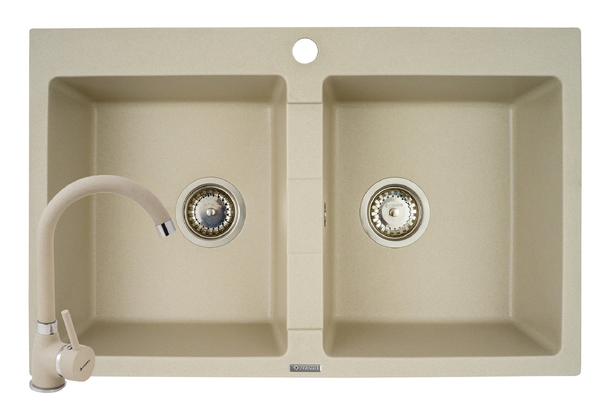 Set chiuveta granit SPARTA 2B & baterie BELLO - Beige