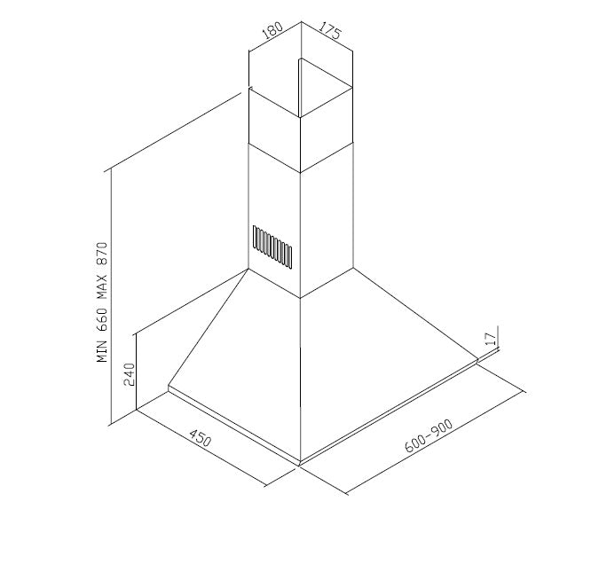 Hota Decorativa Square Chimney CH105E