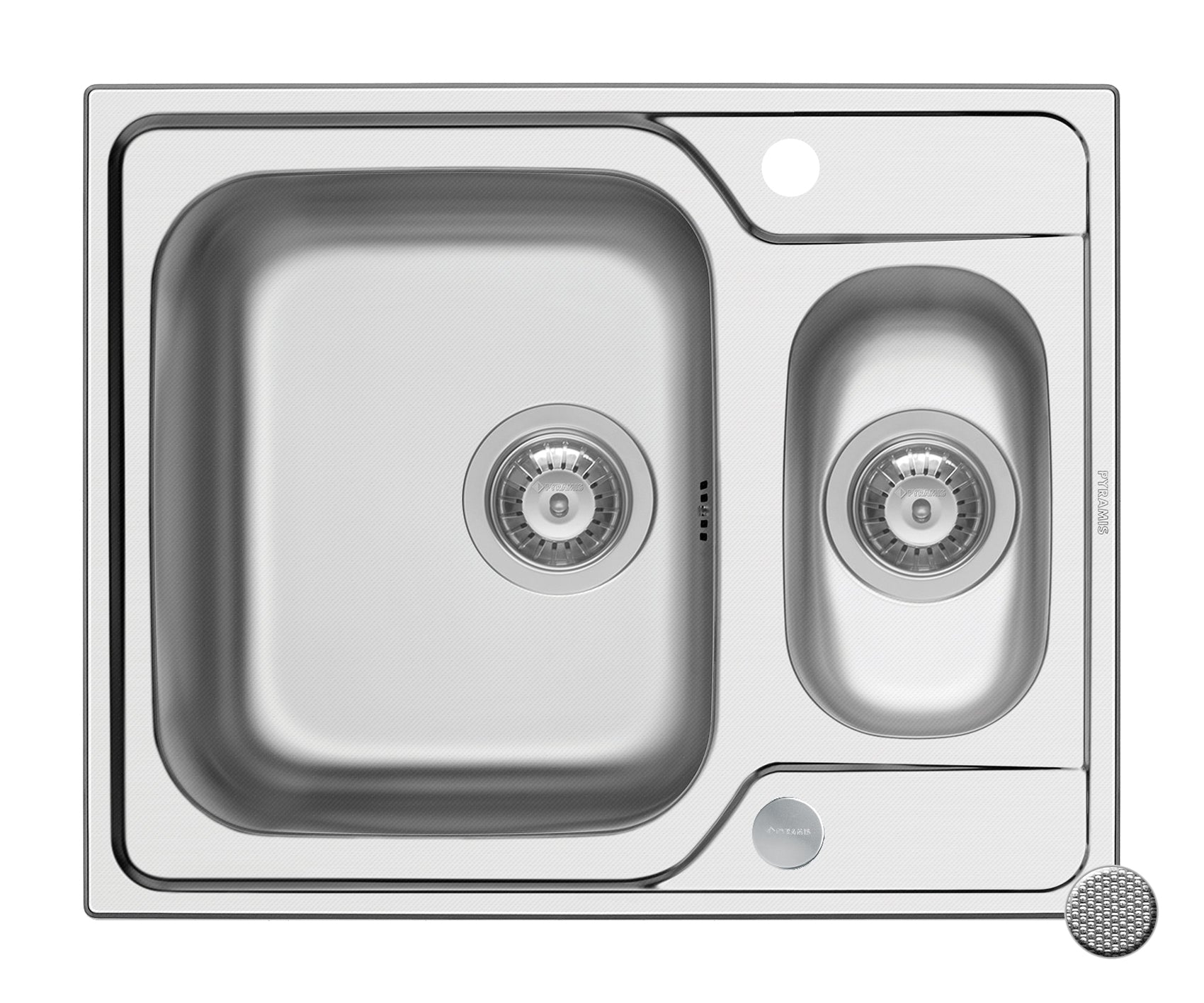 Chiuveta inox Pyramis FEDRA EXTRA 62x50 1 1/2B LN