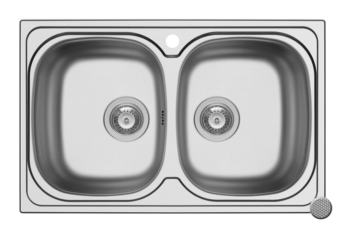 Chiuveta inox Pyramis AURORA 79x50 2B LN