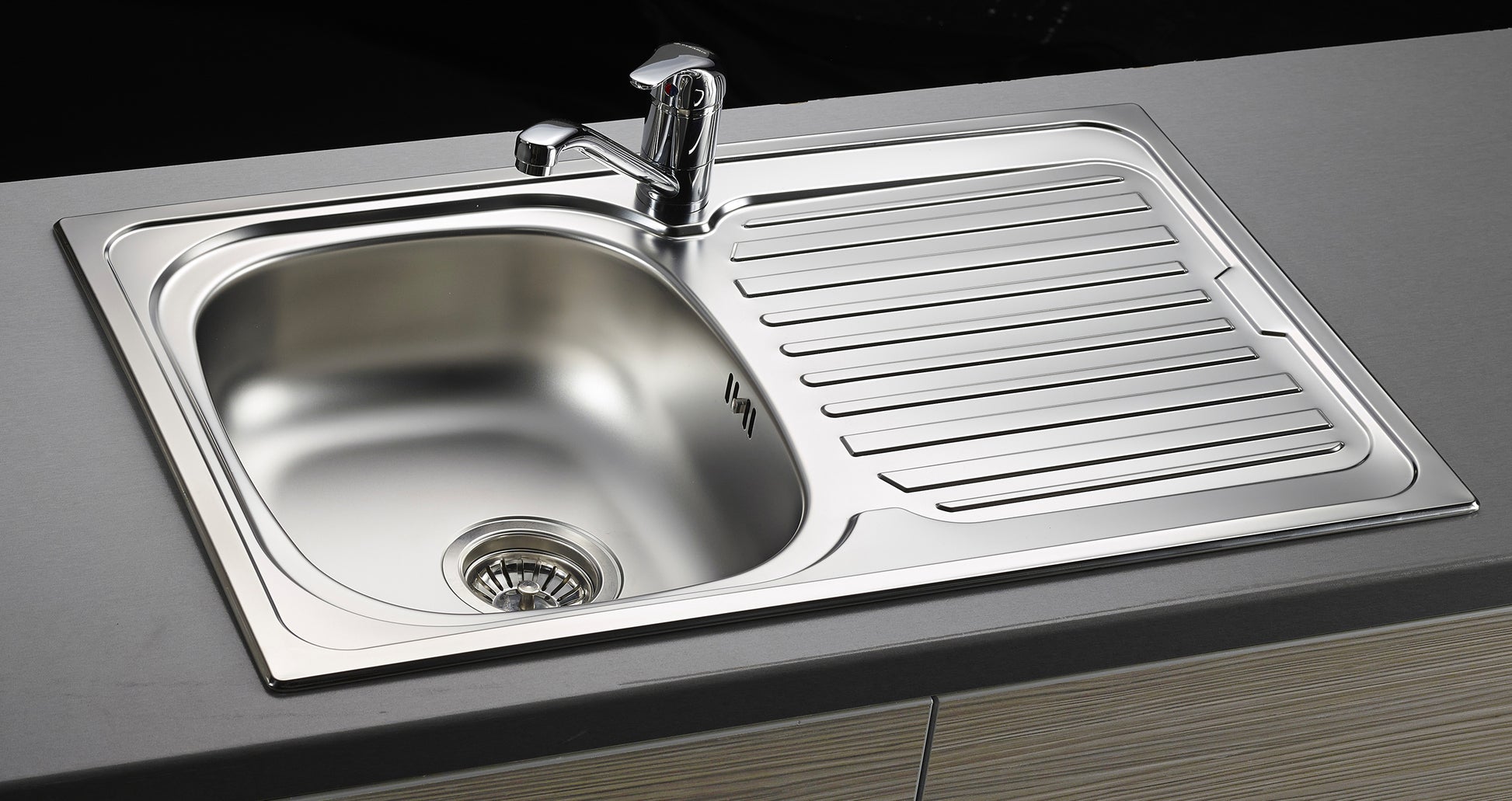 Chiuveta inox Pyramis AURORA 86x50 1B1D SM