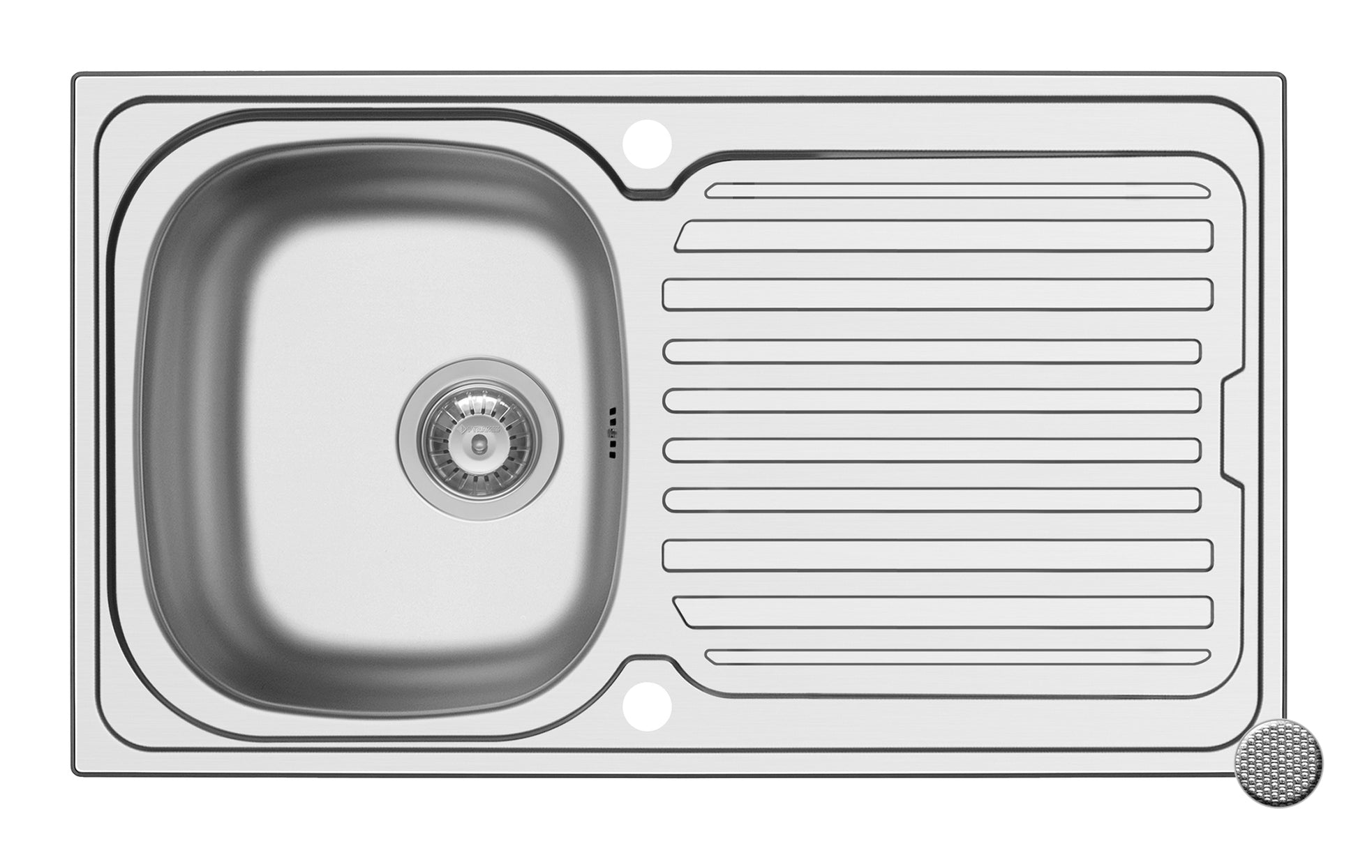 Chiuveta inox Pyramis AURORA 86x50 1B1D LN