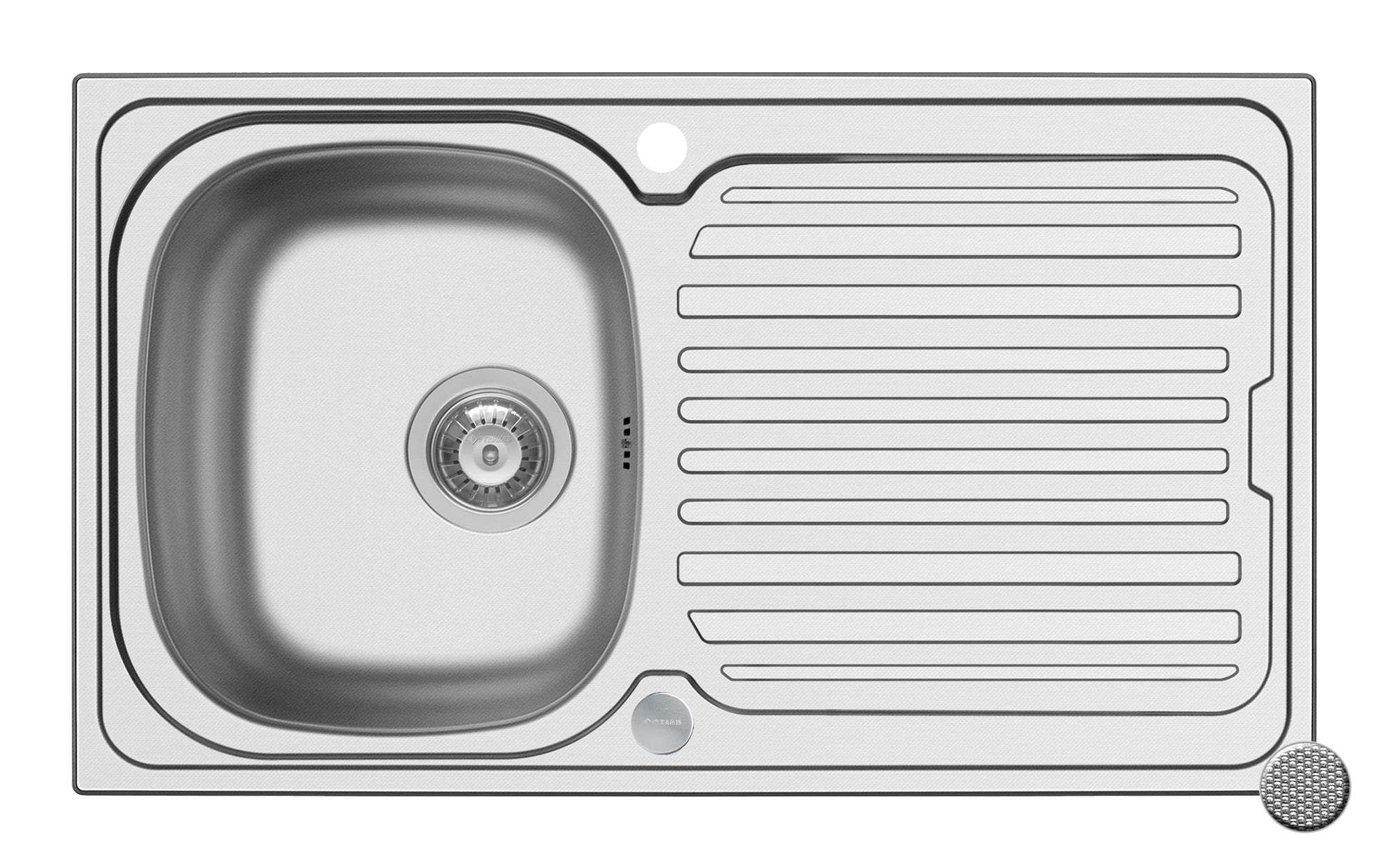 Chiuveta inox Pyramis AURORA 86x50 1B1D LN