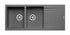 Chiuveta granit ALAZIA 116x50 2B 1D Iron Grey