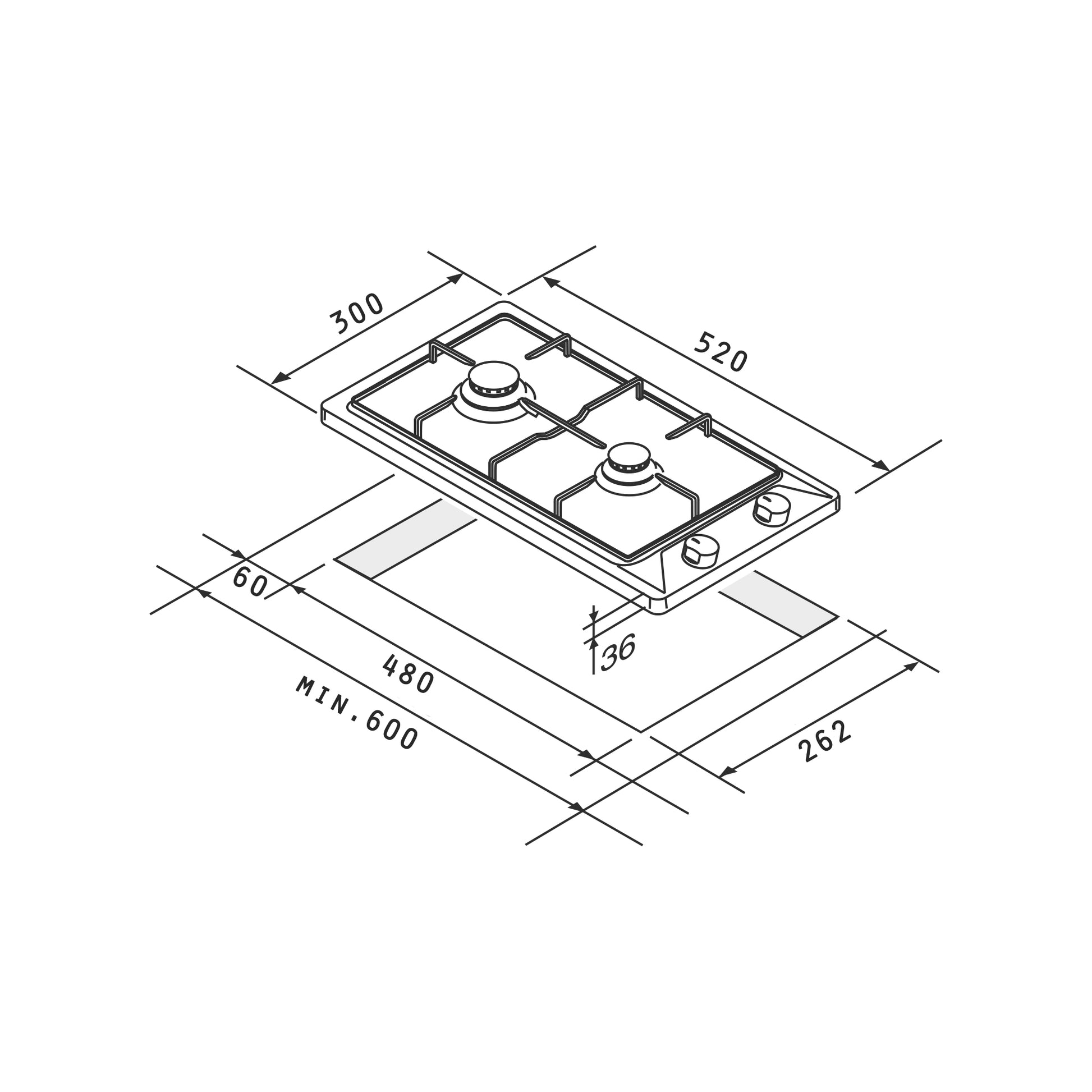 Plita gaz domino Pyramis 30PG 630