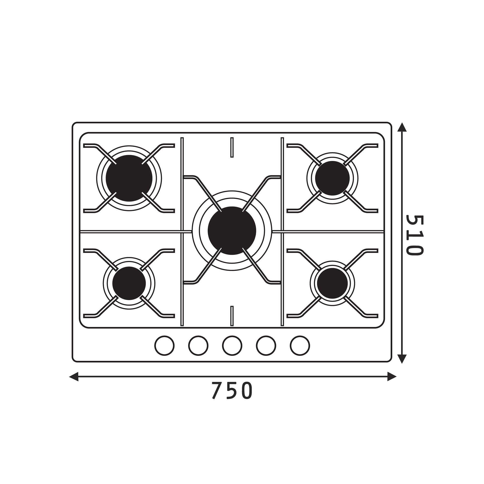 Plita gaz Pyramis 75PG 630
