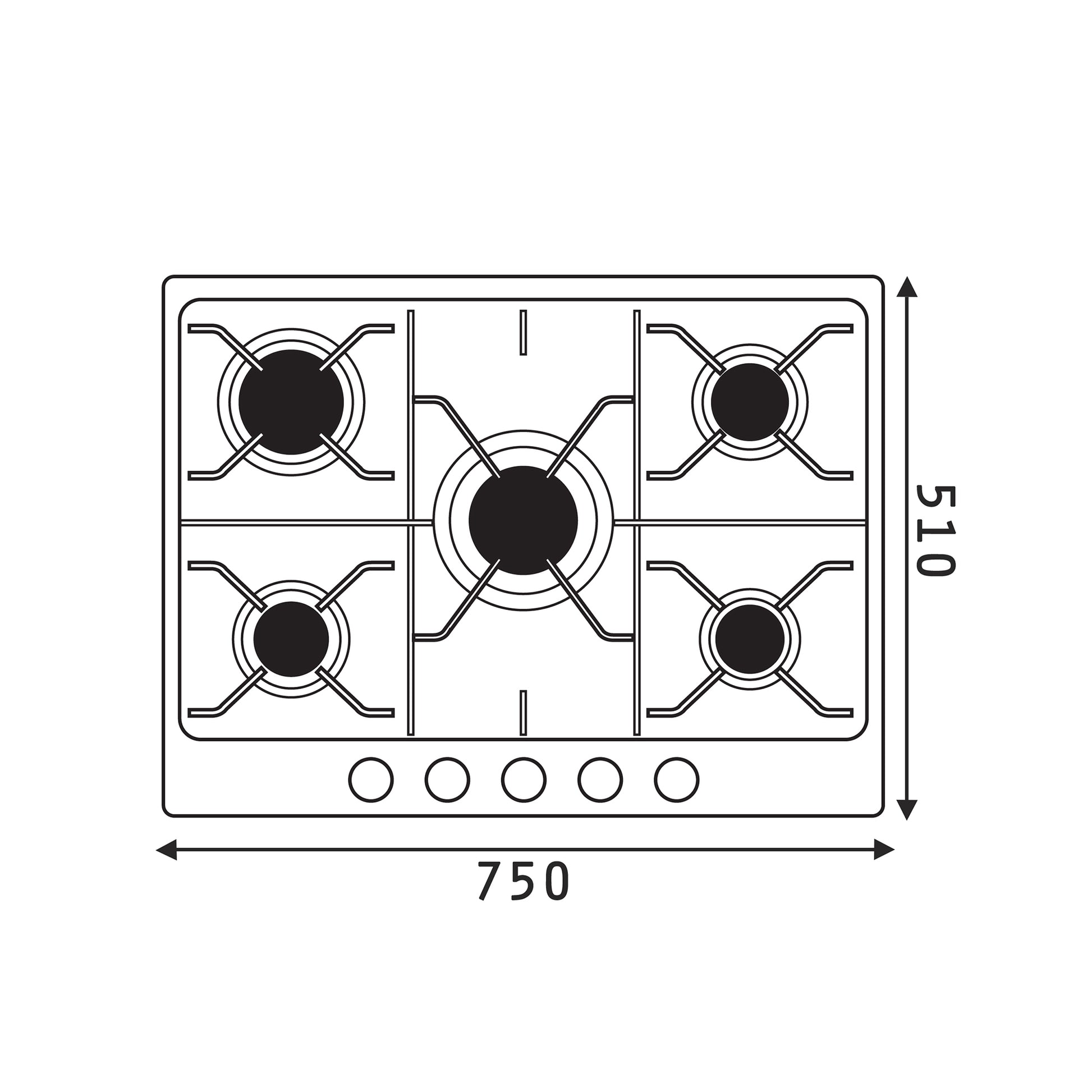 Plita gaz Pyramis 75PG 630