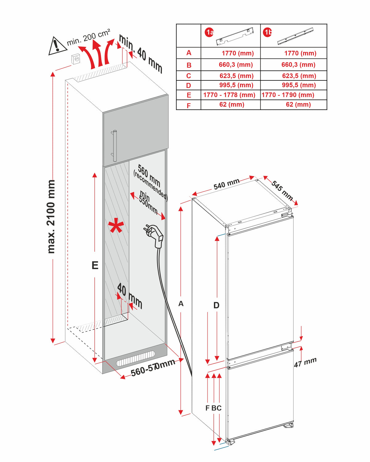 Combina frigorifica incorporabila Pyramis VE27RO61 FROST FREE