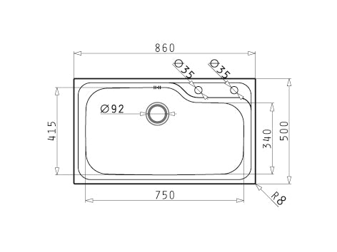 Chiuveta Inox Titan  86x50 1B SM