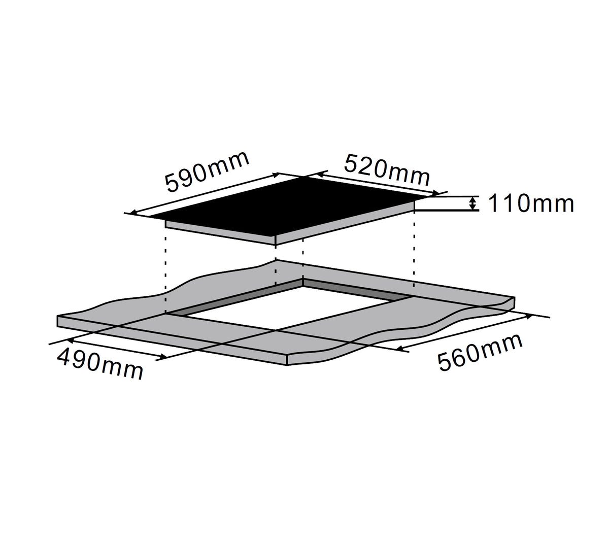 Plita mixta Pyramis 2+2 Gaz & Vitroceramic