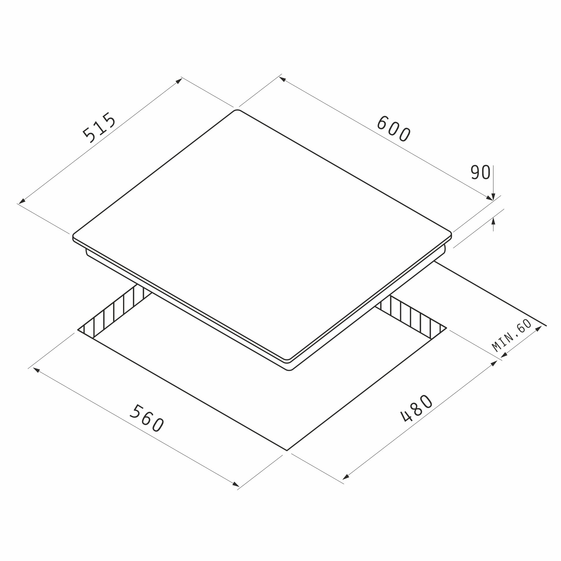 Plita gaz Pyramis 60PG 6501 Black Glass si Fonta