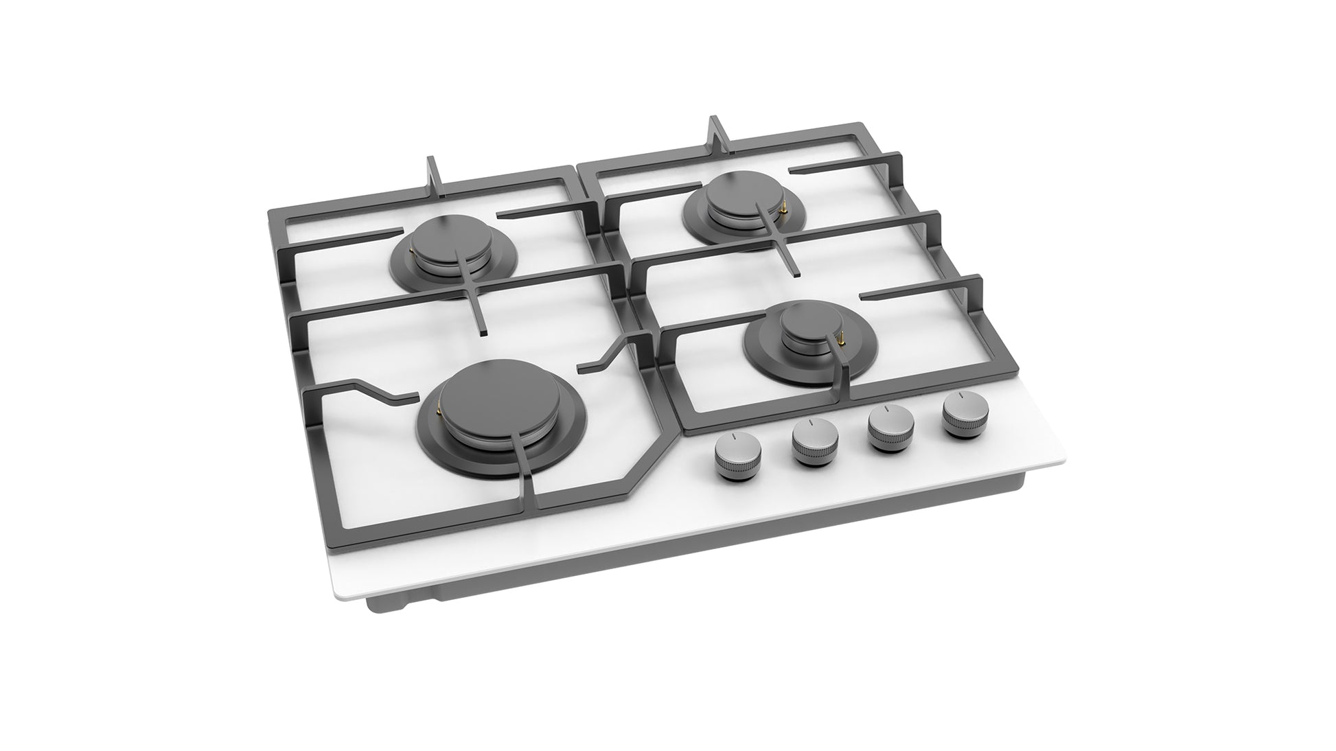 Plita gaz Pyramis 60PG 6602 White Glass si Fonta