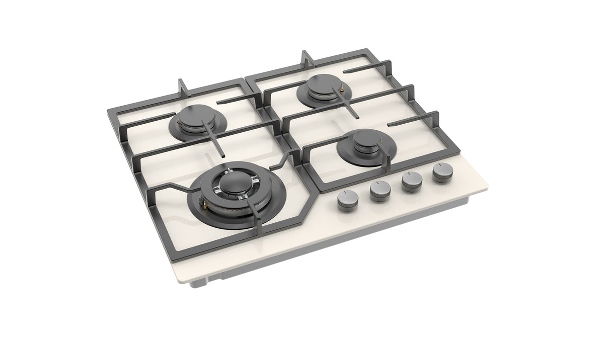 Plita gaz Pyramis 60PG 6613 Beige Glass, Wok si Fonta