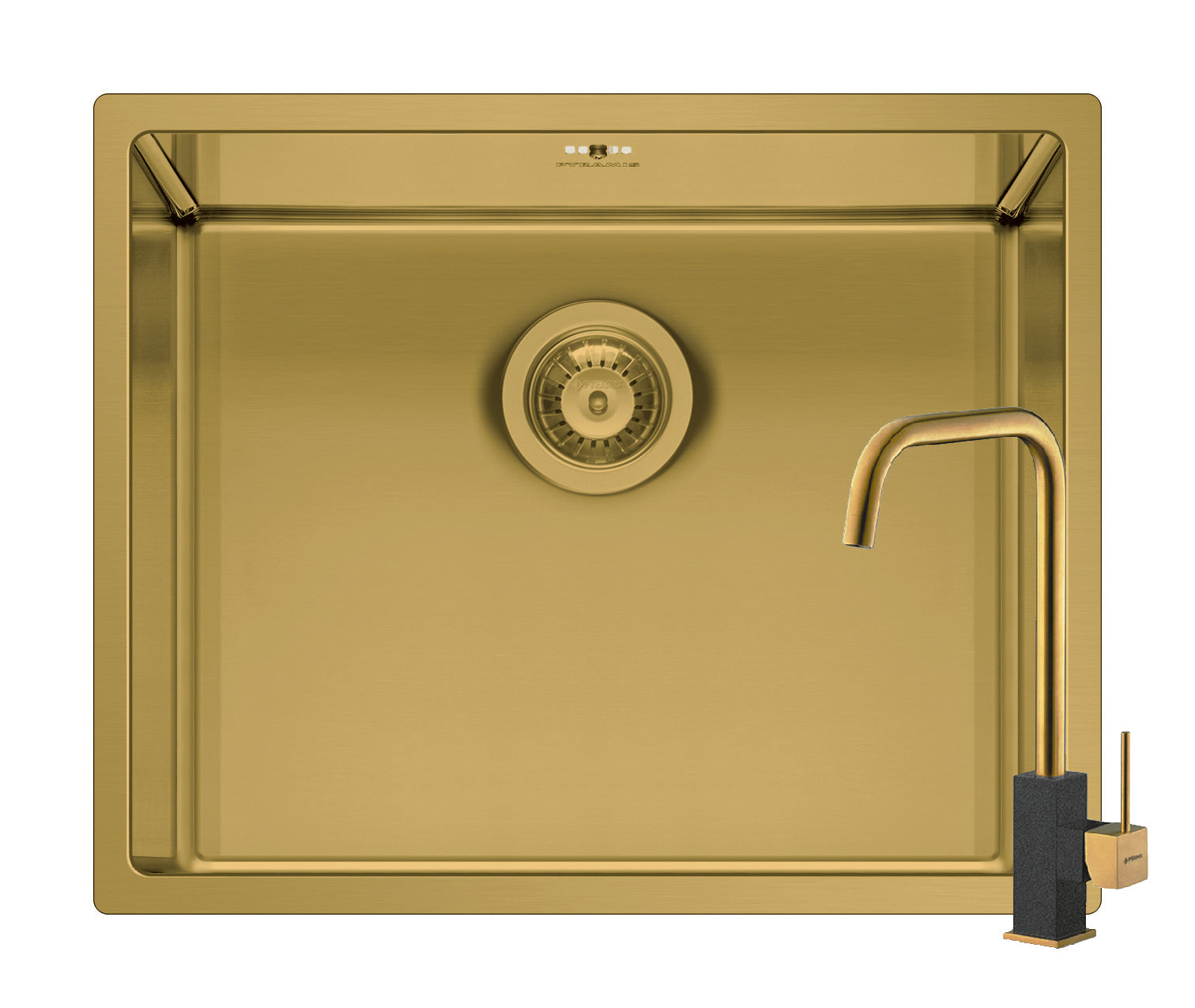 Set chiuveta inox ASTRIS COLORA 50x40 1B si baterie ADELITA Gold