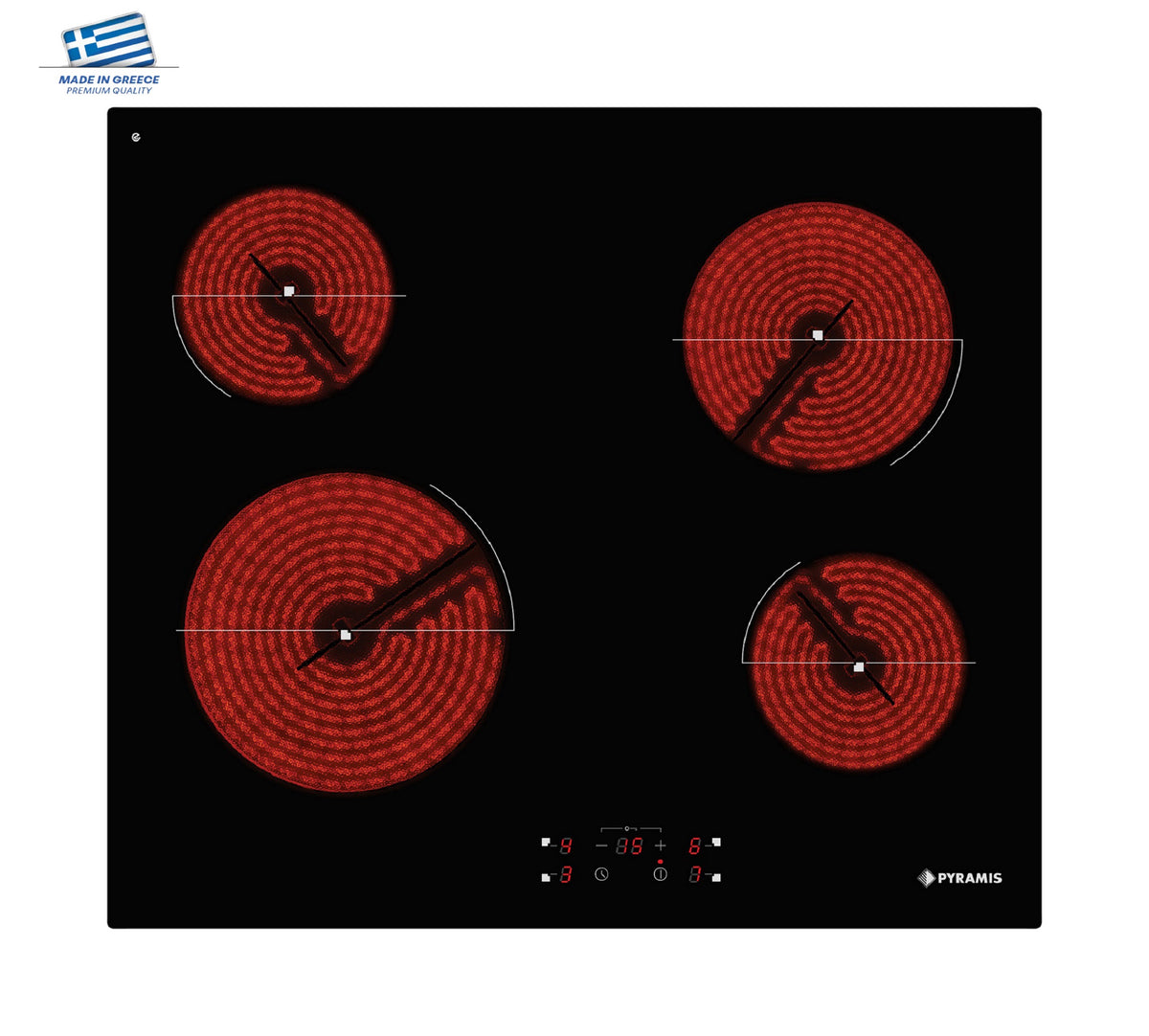 Plita electrica Pyramis PHC61430FMB Black Glass