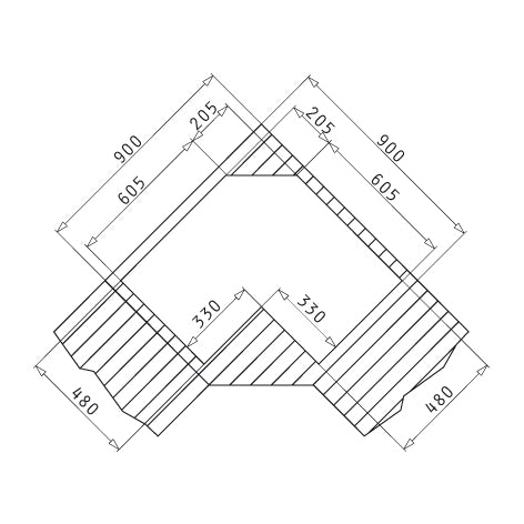 Chiuveta Inox CELESTE  83x83 2B 1D ST LN