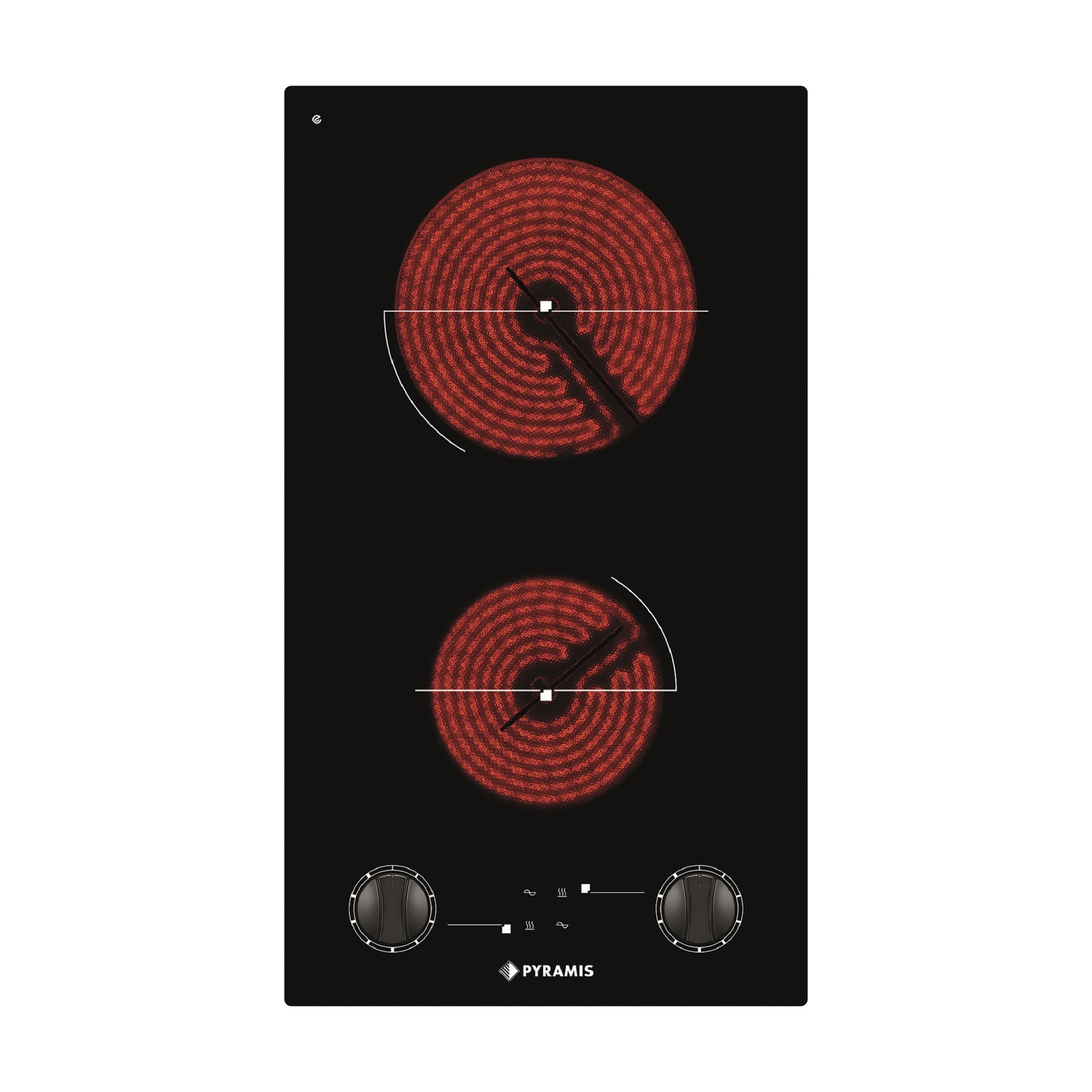 Plita electrica domino Pyramis PHC31233FMB Black Glass