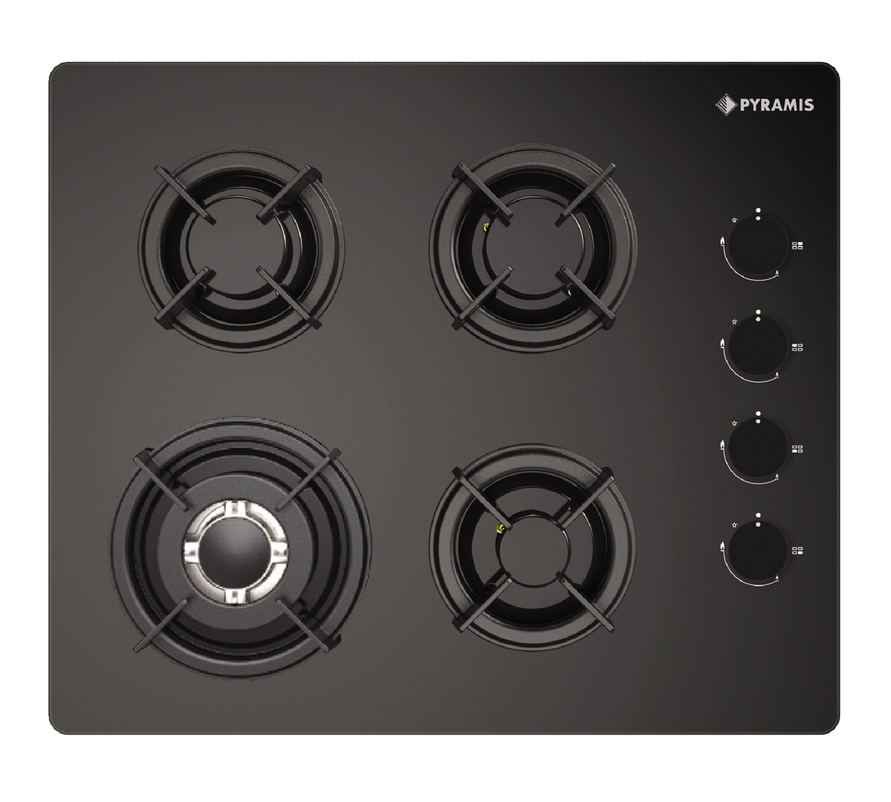 Plita gaz Pyramis 5343.02 Wok Black Glass