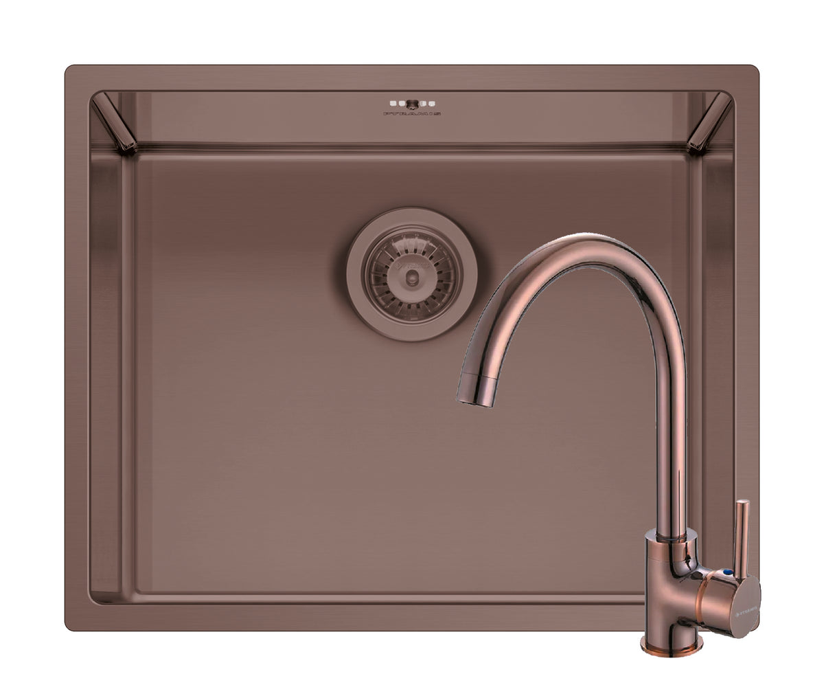 Set chiuveta inox ASTRIS COLORA 50x40 1B si baterie ECO BELLO Copper