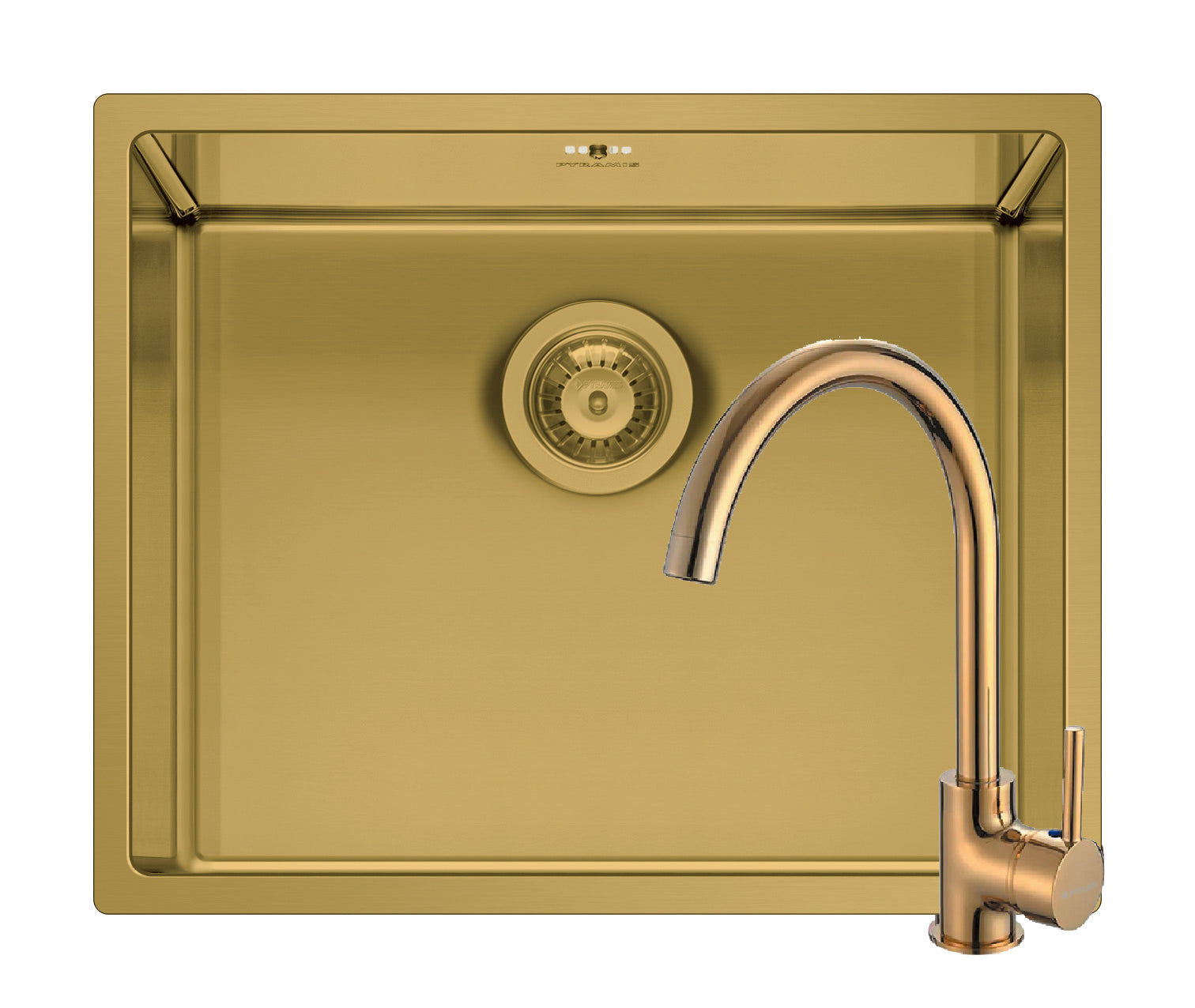 Set chiuveta inox ASTRIS COLORA 50x40 1B si baterie ECO BELLO Gold