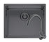 Set chiuveta inox ASTRIS COLORA 50x40 1B si baterie ECO BELLO Gun Metal