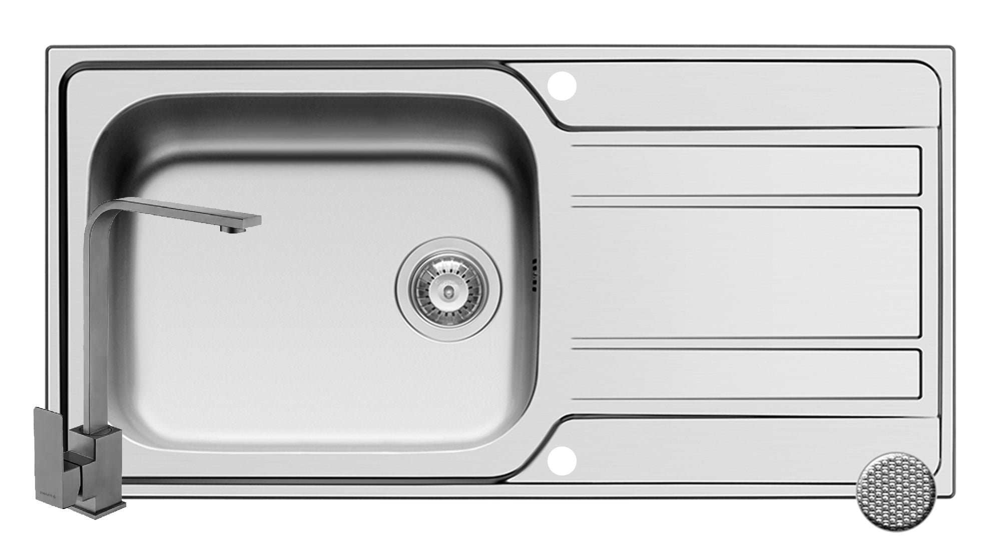 Set chiuveta inox ZEDA EXTRA si baterie ECO CECILIA