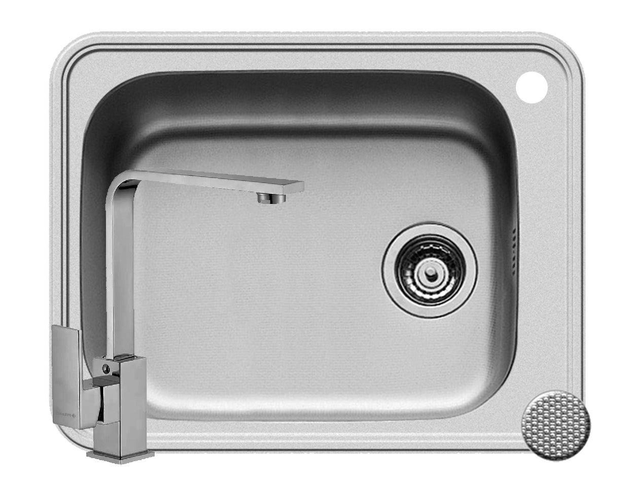 Set chiuveta inox SPACE PLUS 1B si baterie CECILIA