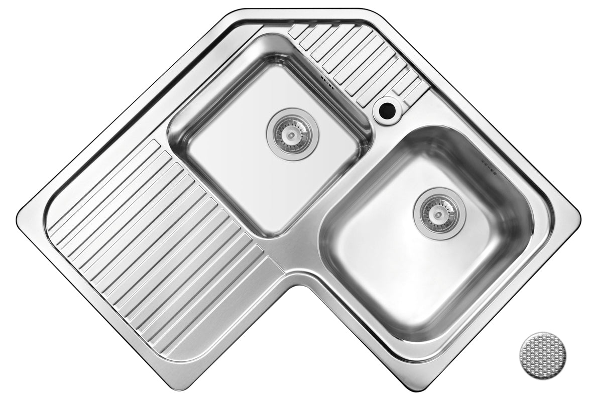 Chiuveta inox CELESTE  83x83 2B 1D DR LN