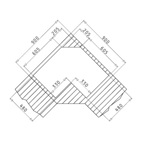Chiuveta inox CELESTE  83x83 2B 1D DR LN