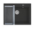 Set chiuveta granit SIROS 67x51,5 1B Black si suport multifunctional ROLL UP