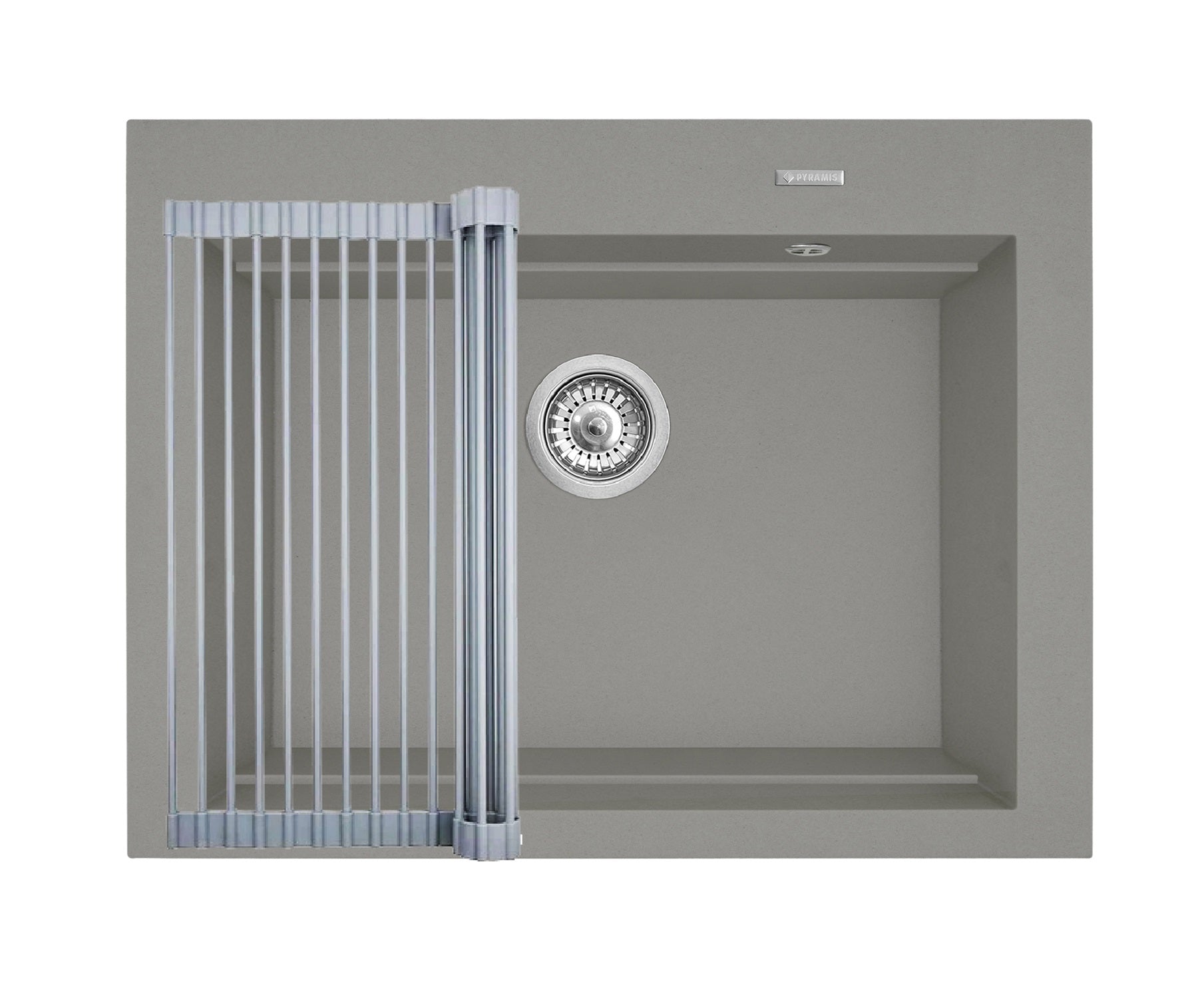 Set chiuveta granit SIROS 67x51,5 1B Industrial Grey si suport multifunctional ROLL UP