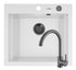 Set chiuveta granit SIROS 57x51,5 1B White si baterie ECO BELLO Gun Metal