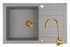 Set chiuveta granit NAXOS 79x50 1B 1D Grey si baterie ECO BELLO Gold