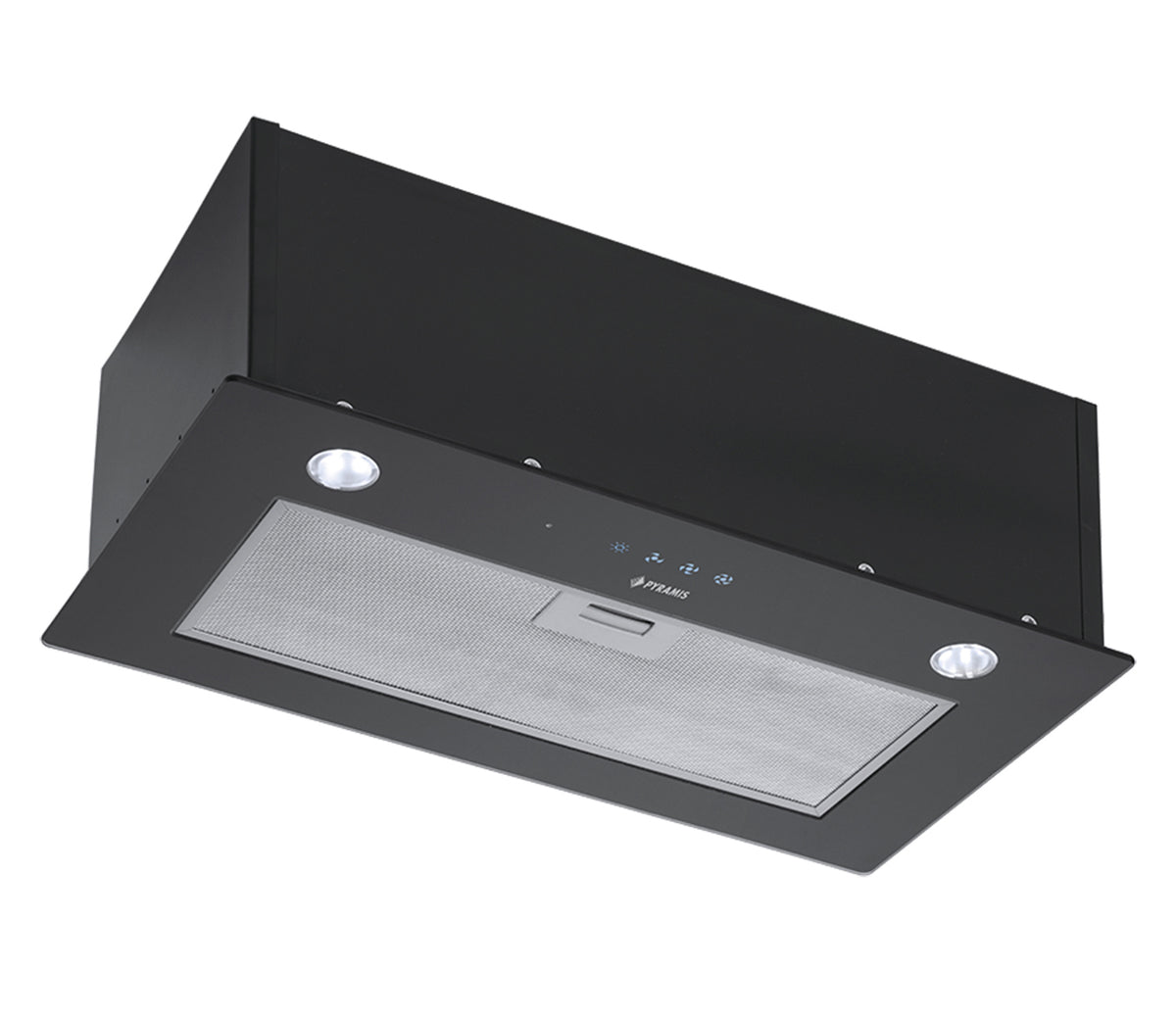 Hota total incorporabila Pyramis 52cm Full Black Glass