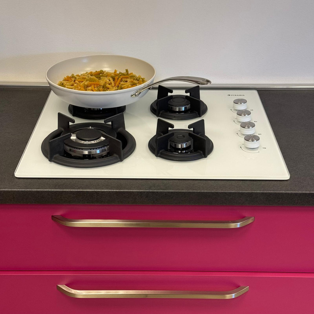 Plita gaz Pyramis 2121 Wok White Glass