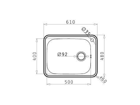 Chiuveta Inox SPACE PLUS  610mm*480mm