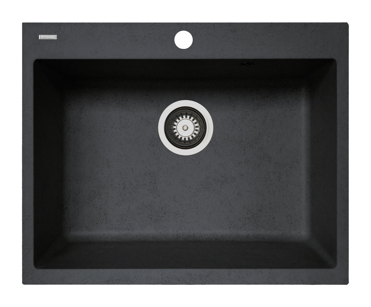 Chiuveta soft compozit Pyramis Square DUROTHEK 60x50 1B negru