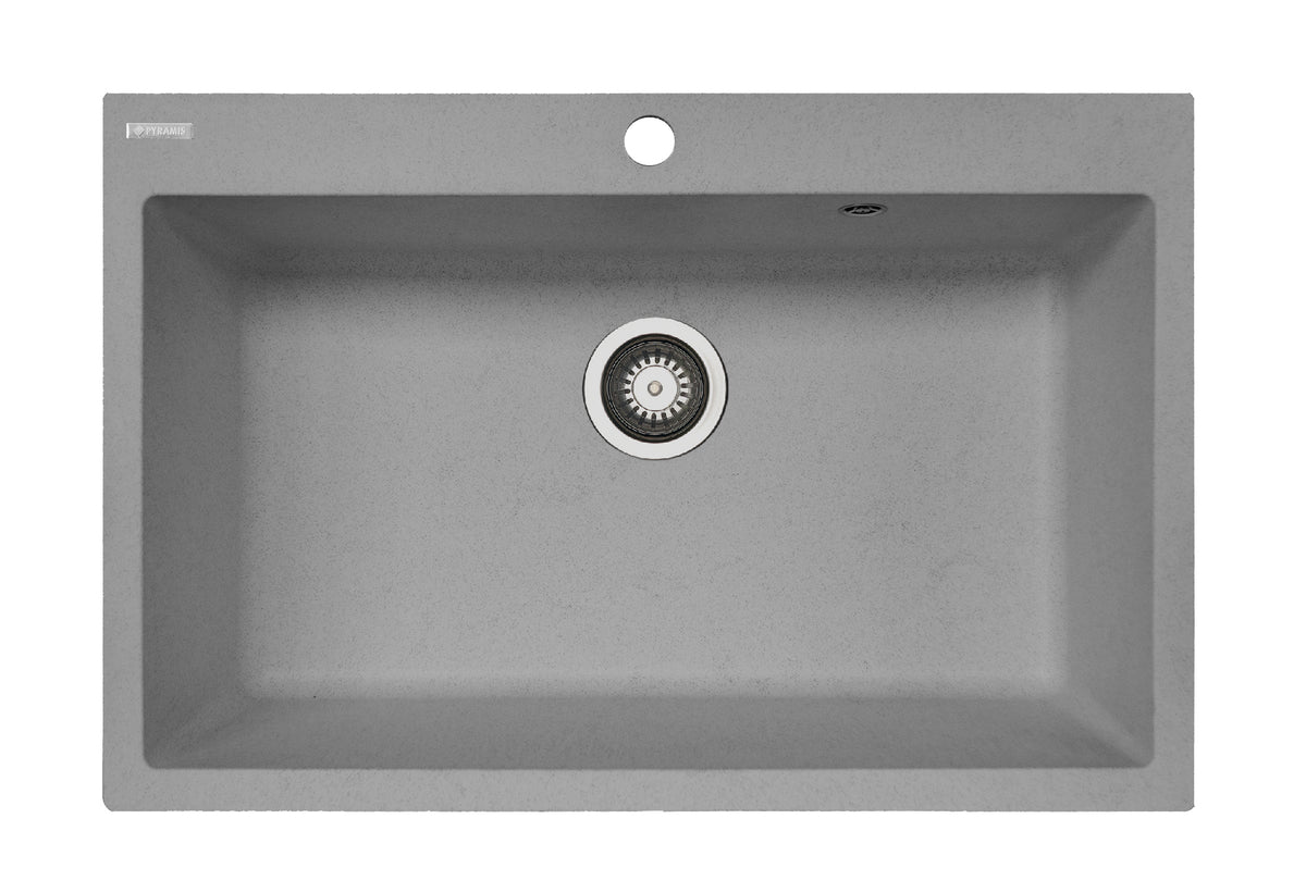 Chiuveta soft compozit Pyramis Square DUROTHEK 76x50 1B gri