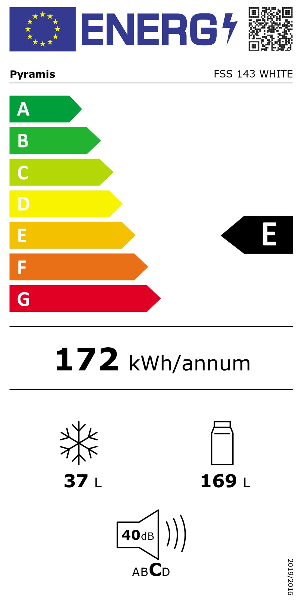 Frigider cu doua usi Pyramis FSS 143 White