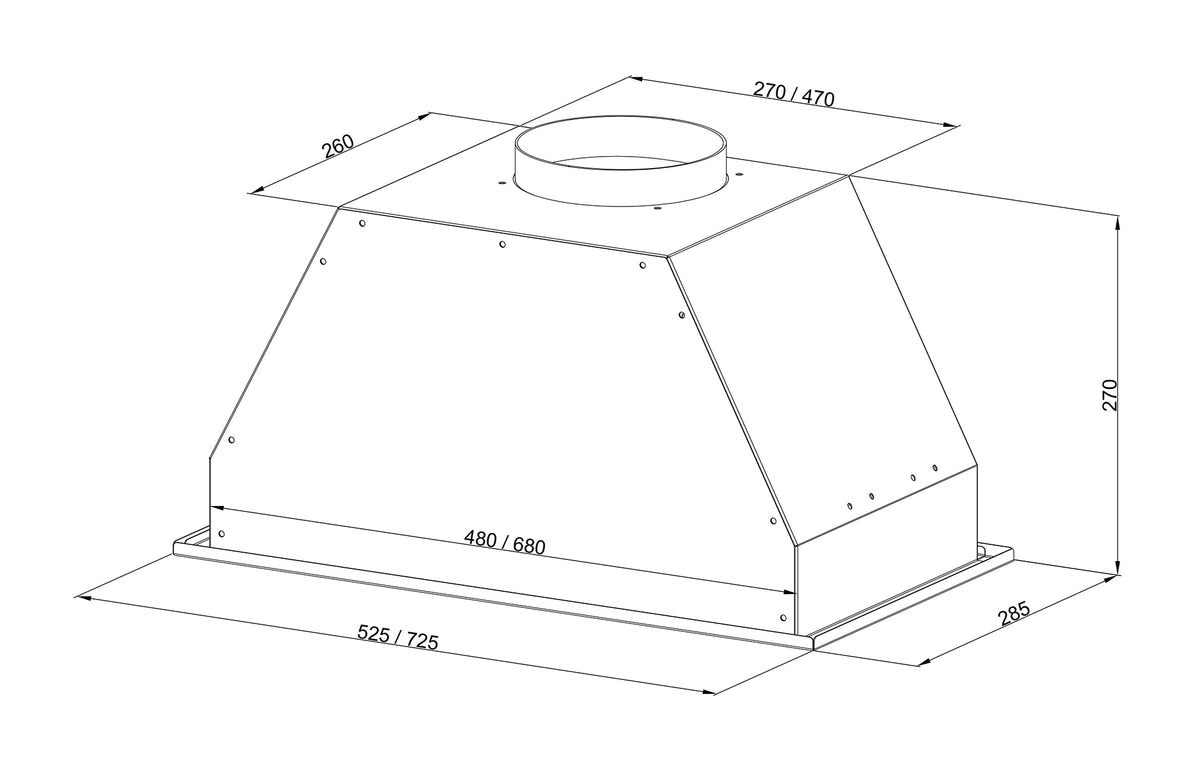 Hota total incorporabila Pyramis Turbo ERN 70cm Inox