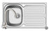 Set chiuveta inox AURORA 1B1D LN si baterie BELLO crom