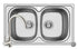 Set chiuveta inox AURORA 2B 86 LN si baterie BELLO crom