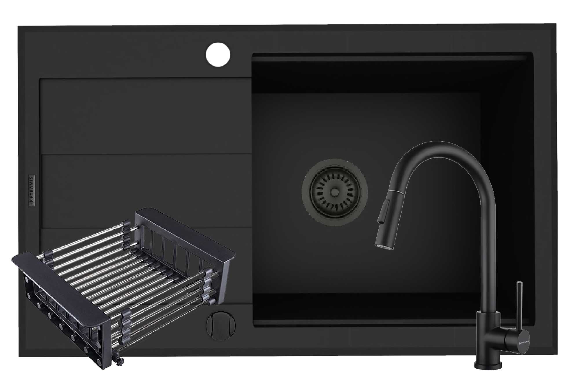 Set chiuveta Pyragranite SPARTA PLUS LUX, baterie IDEA Volcano si Cos Extensibil