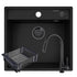 Set chiuveta Pyragranite CAMEA 53, baterie IDEA Black si Cos Extensibil