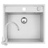 Set chiuveta granit CAMEA 53x50 si baterie Eco Bello White
