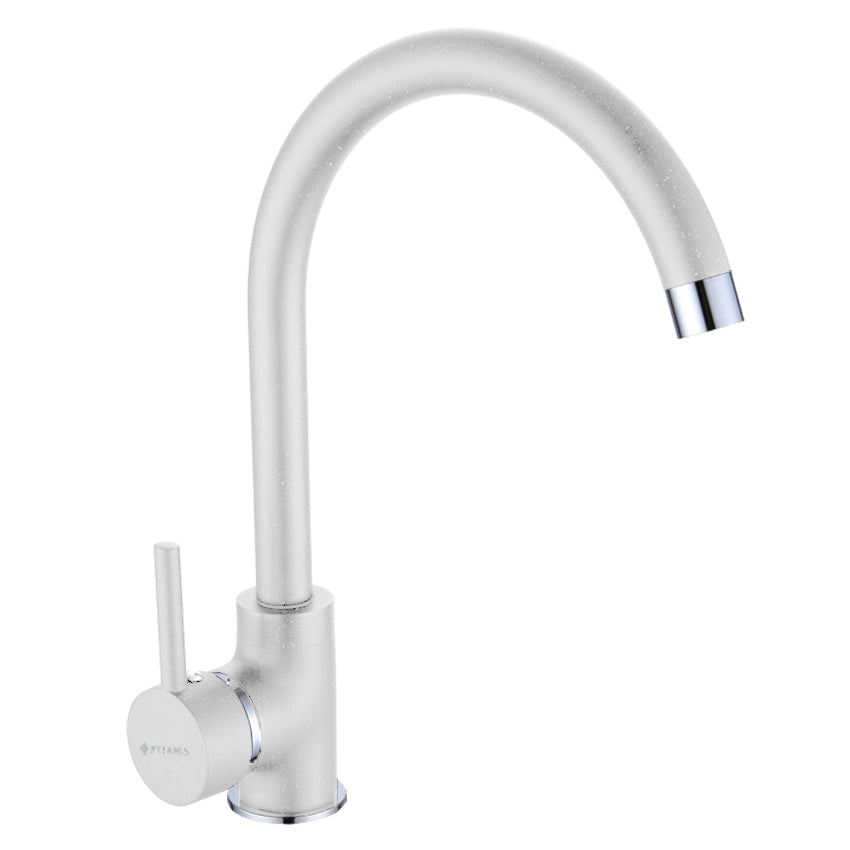 Set chiuveta granit CAMEA 53x50 si baterie Eco Bello White