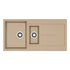 Set chiuveta granit ITHAKA 1 1/2B 1D 100x50 si baterie CAPRICCIO Drak Beige